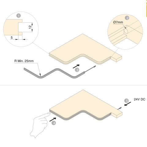 Elastyczna taśma LED Neonlynx H 7,6 W/m IP65 24V DC 3000 mm 2700K Emuca