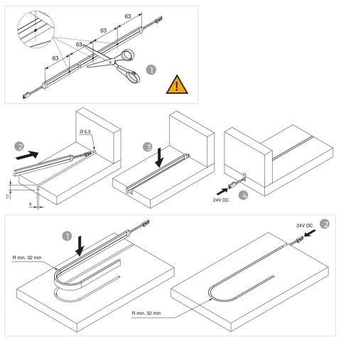 Elastyczna taśma LED Neonlynx V 7,6 W/m IP65 24V DC 1008 mm 2700K Emuca