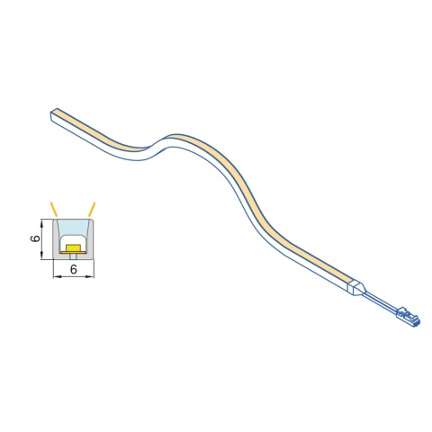 Elastyczna taśma LED Neonlynx V 7,6 W/m IP65 24V DC 3024 mm 6000K Emuca
