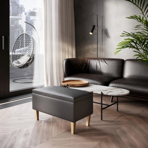 Ławka otwierana skrzynia CARDUCCI NAT - Czarna eco