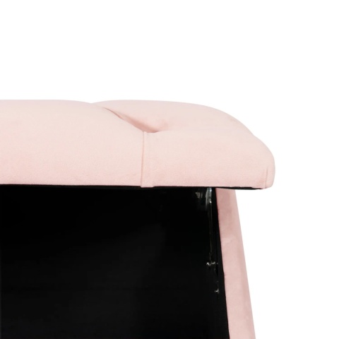 Ławka pikowana otwierana skrzynia BENAVENTE NAT - Pudrowy róż