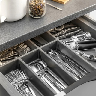 Wkład na sztućce do szuflady AxiSpace Organizer 70 Antracyt GTV