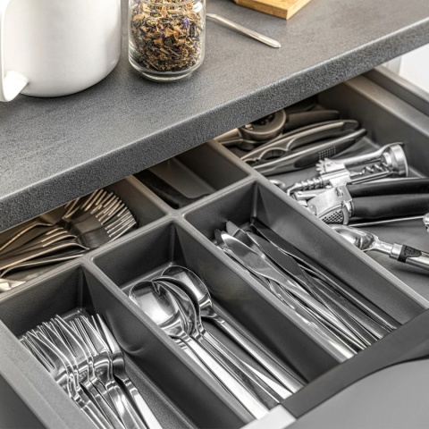 Wkład na sztućce do szuflady AxiSpace Organizer 90 Antracyt GTV