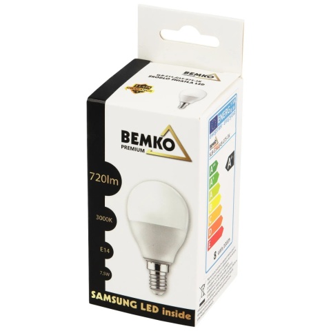 Żarówka LED E14 7.5W 740LM 4000K Kulka Bemko