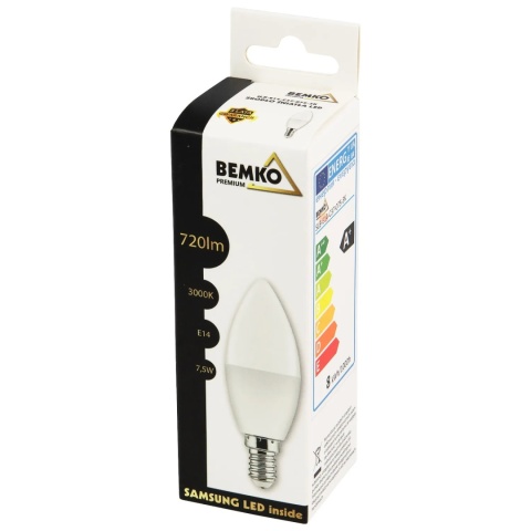 Żarówka LED E14 7.5W 740LM 4000K Świeczka Bemko