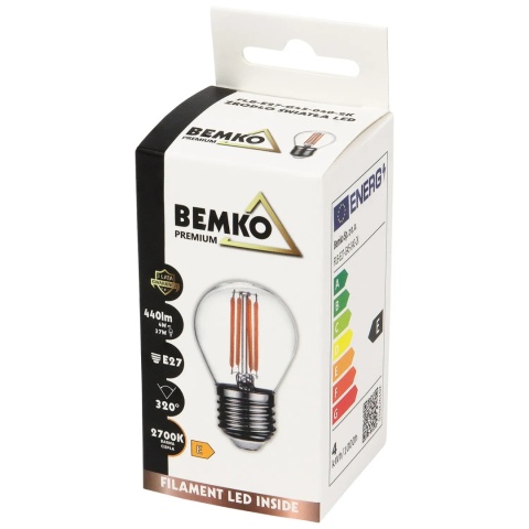 Żarówka LED E27 G45 6W 750LM 4000K FILAMENT Bemko
