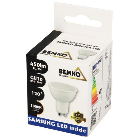 Żarówka LED GU10 5W 470LM 6500K Bemko