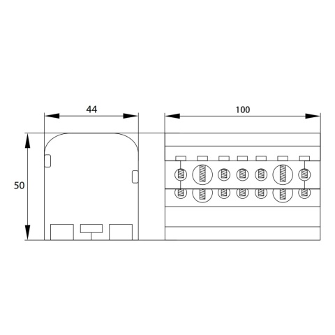 Blok rozdzielczy mostek łączeniowy 22 zaciski 2×11 BEMKO