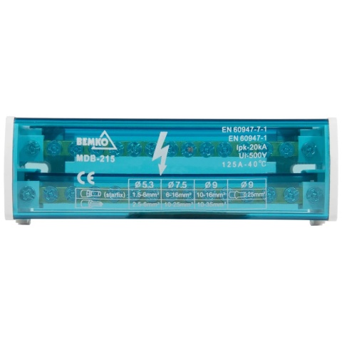 Blok rozdzielczy mostek łączeniowy 30 zacisków 2×15 BEMKO