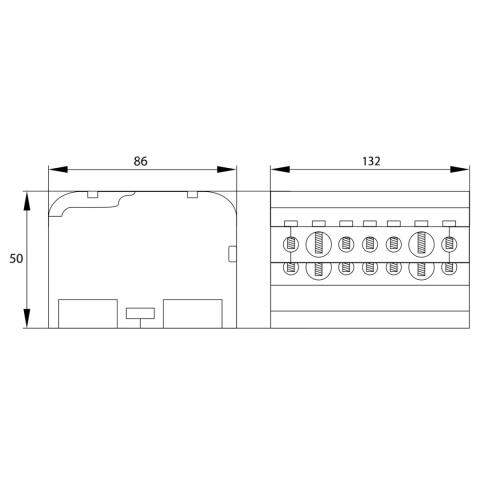 Blok rozdzielczy mostek łączeniowy 60 zacisków 4×15 BEMKO