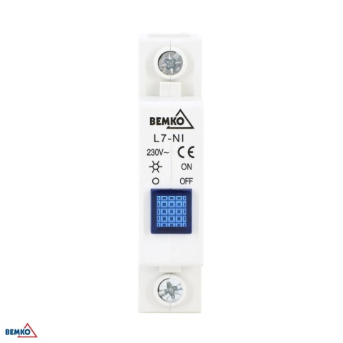 Lampka kontrolna sygnalizacyjna 1-fazowa L7 niebieska BEMKO