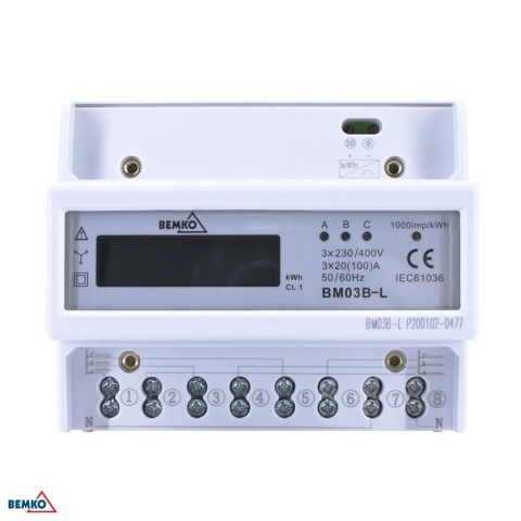 Licznik trójfazowy podlicznik energii prądu BM03B BEMKO