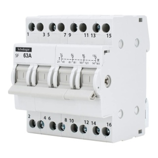 Modułowy przełącznik instalacyjny I-0-II 4P 63A SIEĆ-AGREGAT Bemko