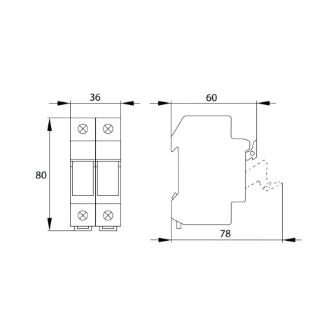 Rozłącznik bezpiecznikowy FHC 10×38 DC 30A 2P BEMKO