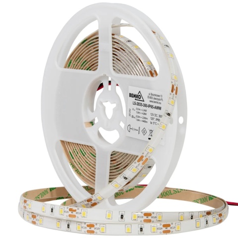 Taśma LED 2835-300 biały ciepły 12V 5m IP20 Bemko