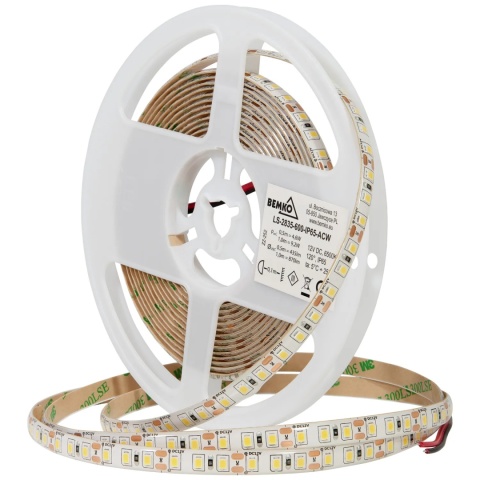 Taśma LED 2835-600 biały zimny 12V 5m IP65 Bemko