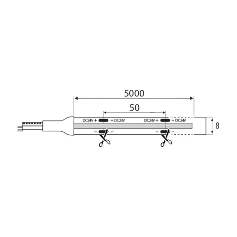 Taśma LED COB Premium 2400LED 5m 24V 14W/1m IP20 Biała neutralna Bemko