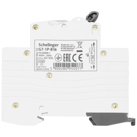 Wyłącznik bezpiecznik nadprądowy 1P B16A BEMKO