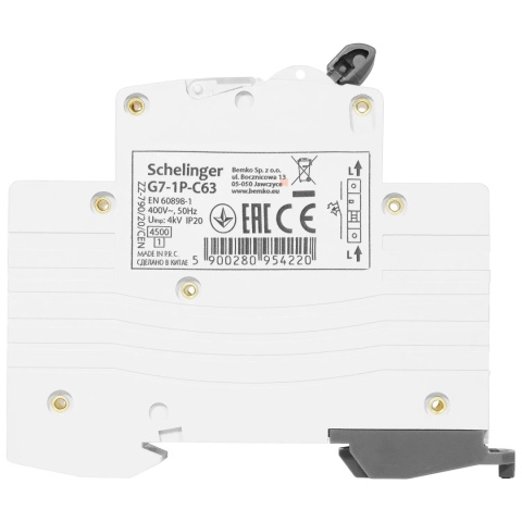 Wyłącznik bezpiecznik nadprądowy 1P C63A BEMKO