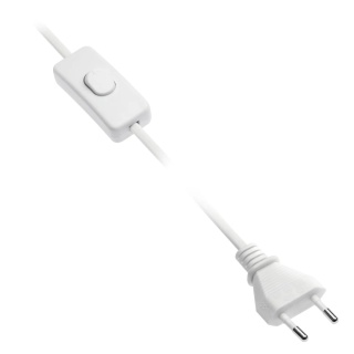 Kabel zasilający z wtyczką i włącznikiem 2m, Biały