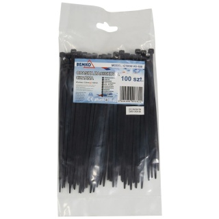 Opaski zaciskowe trytytki 3.6x140mm Czarne 100szt BEMKO