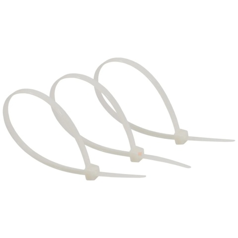 Opaski zaciskowe trytytki 4.8x300mm Białe 100szt BEMKO