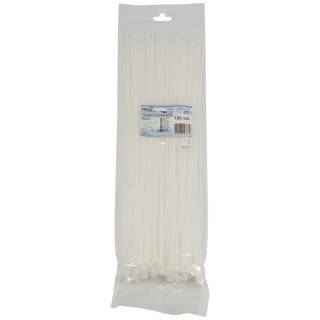 Opaski zaciskowe trytytki 4.8x370mm Białe 100szt BEMKO