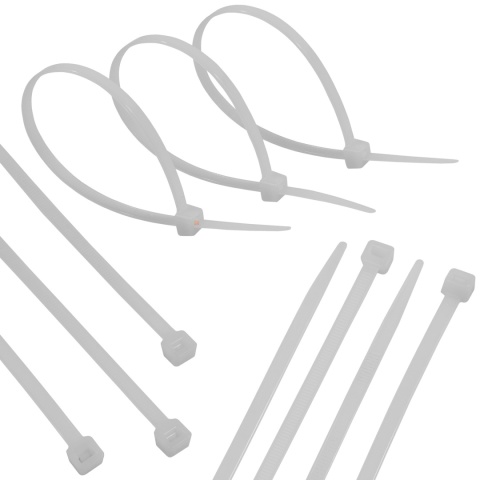 Opaski zaciskowe trytytki 4.8x370mm Białe 100szt BEMKO