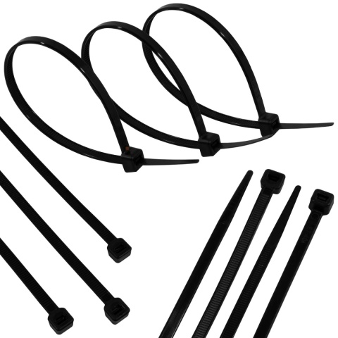 Opaski zaciskowe trytytki 4.8x370mm Czarne 100szt BEMKO