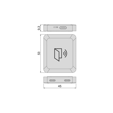 Włącznik Nadajnik RF z czujnikiem LED Smart door 5V DC Emuca