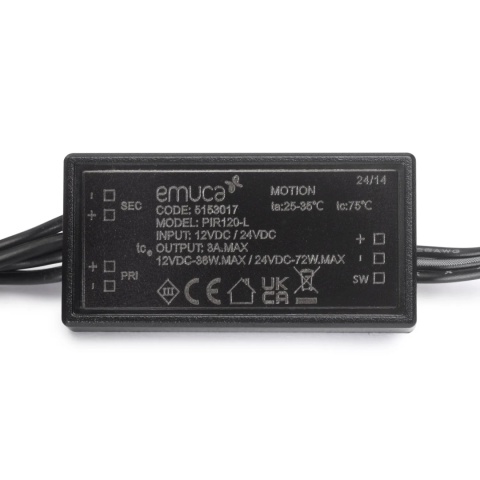Włącznik Smart motion z czujnikiem ruchu do opraw LED 12V/24V DC Czarny Emuca