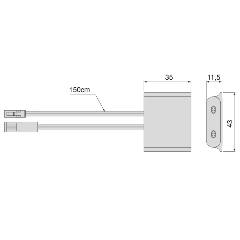 Włącznik Smart switch/door DOUBLE do opraw LED 12V/24V DC z podczerwienią Emuca