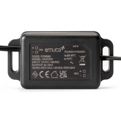 Włącznik Smart ukryty touch/dimmer do oświetlenia LED 12V/24V DC Czarny Emuca