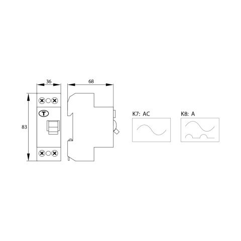 Wyłącznik różnicowoprądowy A 2P 63A 30mA BEMKO