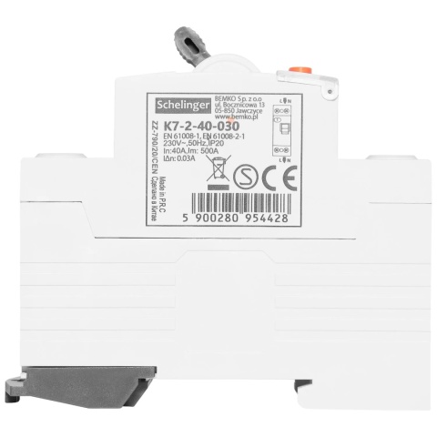 Wyłącznik różnicowoprądowy AC 2P 40A 30mA BEMKO