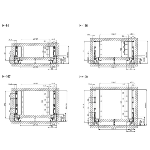 Szuflada ELITE BOX L-250mm H-84mm Niska antracyt AMIX