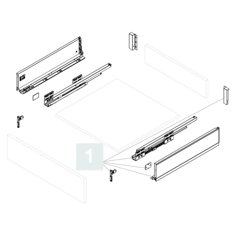 Szuflada ULTRA BOX H-118mm L-500mm Średnia grafit REJS