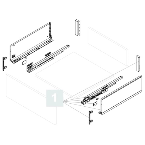 Szuflada ULTRA BOX H-167mm L-500mm Wysoka grafit REJS