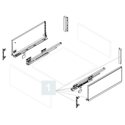 Szuflada ULTRA BOX H-199mm L-400mm Bardzo Wysoka biała REJS