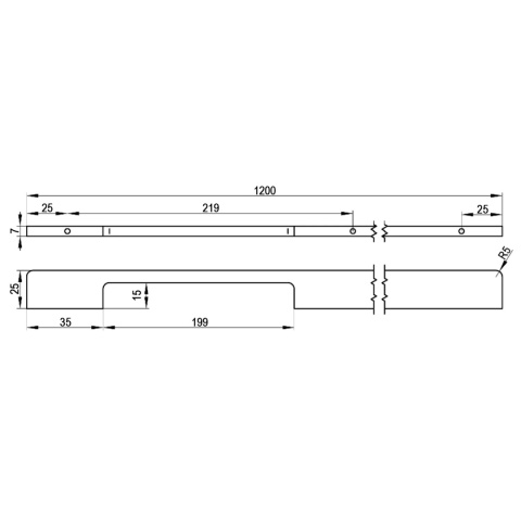 Uchwyt meblowy do szafek INFINITE LCK-26 L-1200mm Czarny
