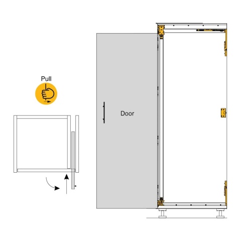 Zestaw okuć PULL Concepta3 do drzwi przesuwnych PRAWY Emuca