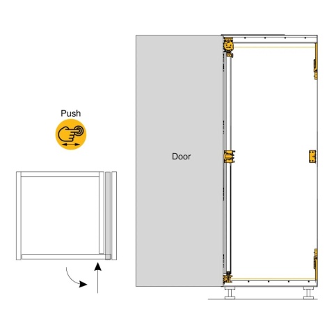 Zestaw okuć PUSH Concepta3 do drzwi przesuwnych PRAWY Emuca