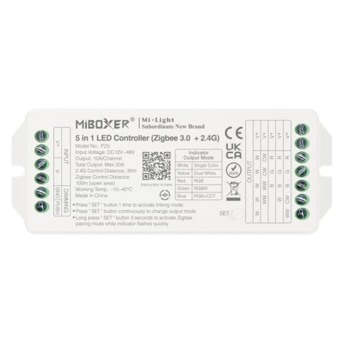Kontroler MIBOXER PZ5 Sterownik taśma LED 15w1 LED Zigbee 3.0 12-48VDC 20A