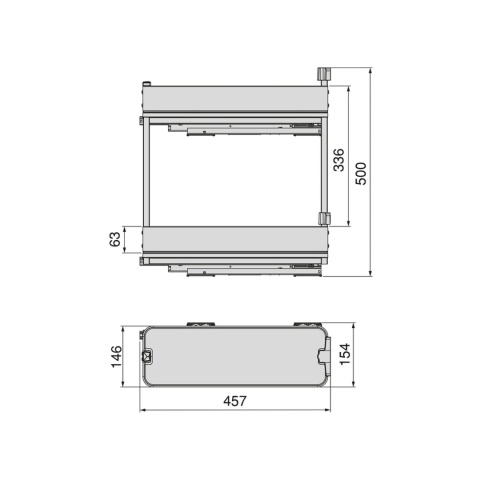 Kosz Cargo 2P Boczne Lewe HARMONY Antracyt do szafki 20 Emuca