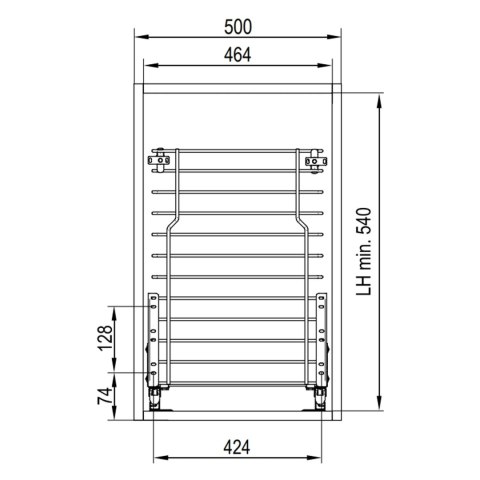 Kosz Cargo na bieliznę 60 CICHY DOMYK Efekt chrom REJS