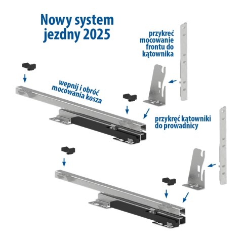 Kosz Cargo na bieliznę 60 CICHY DOMYK Efekt chrom REJS