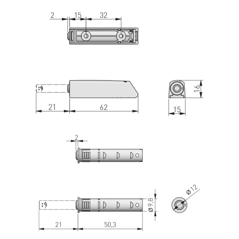 Odbojnik krótki PUSH TO OPEN z końcówką magnetyczną SALTO GTV Czarny