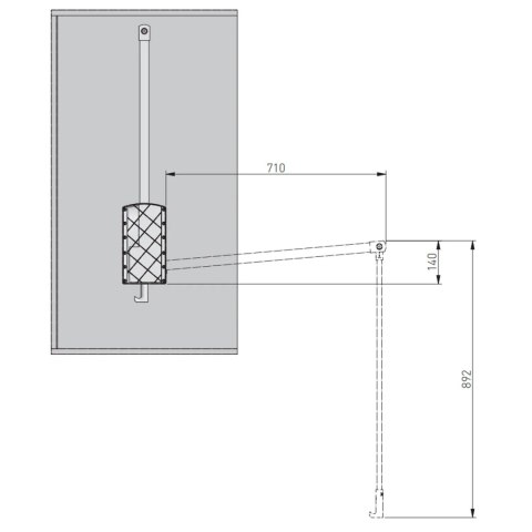 Pantograf pneumatyczny do garderoby 875-1200mm GTV Czarny/Chrom