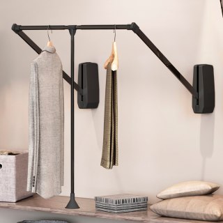 Pantograf wieszak opuszczany do ściany HANG 600-830mm Czarny EMUCA