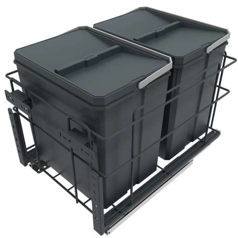 Sortownik kosz na śmieci do szafki 40cm 2x15L Grafit